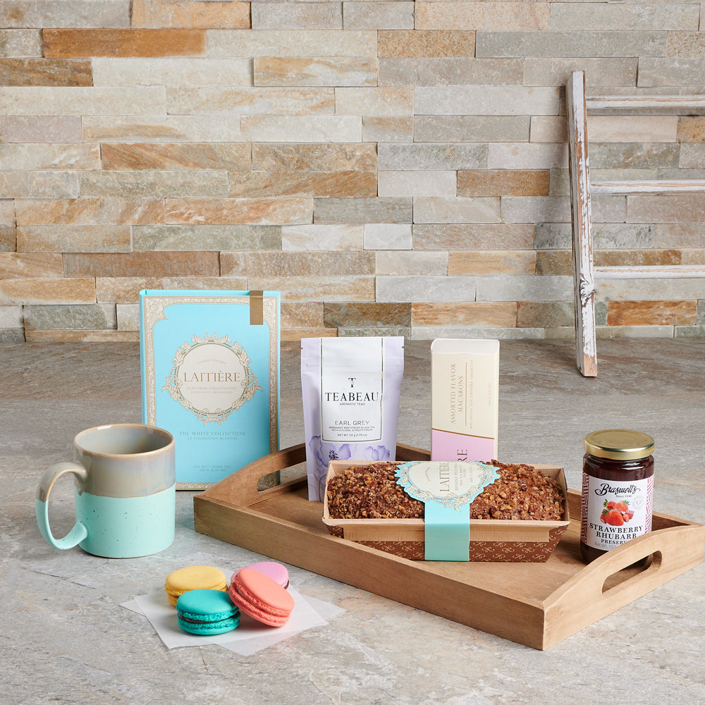 Banana Bread &amp; Sweet Treat Gift Basket, tea gift, breakfast gift, gourmet gift