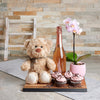 “Dear Mum” Celebration Gift Basket, champagne gift, orchid gift, teddy bear gift, mother's day gift, mother's day