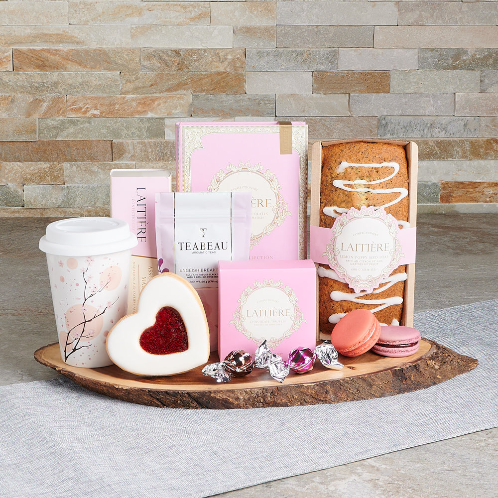 Tea, Cookies &amp; Cake Gift Basket, gourmet gift baskets, gift baskets, Mother's Day gift baskets