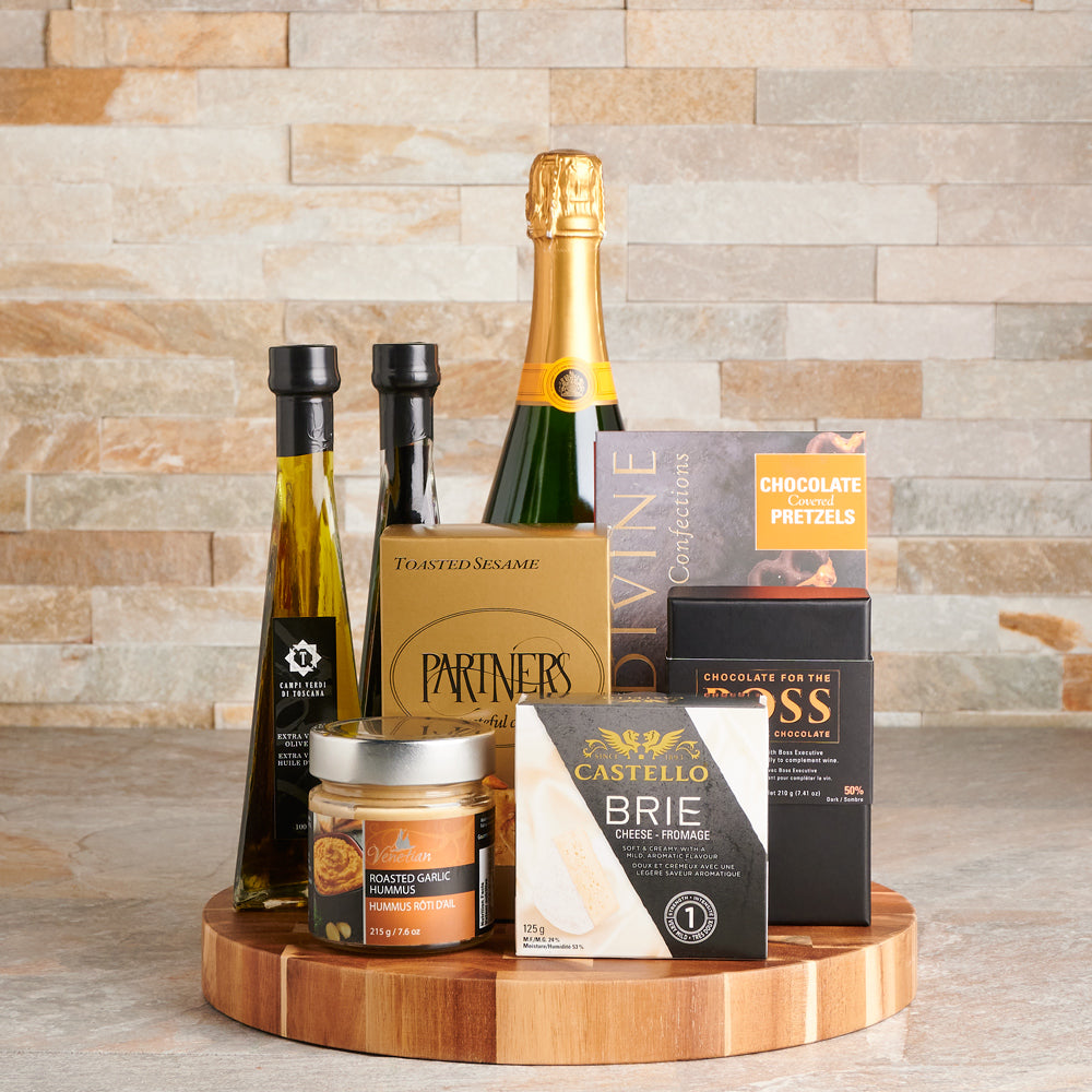 Relax &amp; Snack Champagne Gift Basket, Gourmet Gift Baskets, Champagne Gift Baskets, Canada Delivery