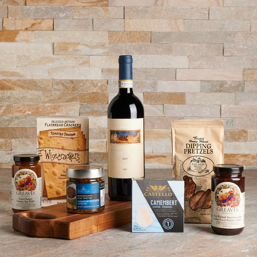 Savoury Spread Wine Gift Set, Wine Gift Baskets, Gourmet Gift Baskets, Canada Delivery