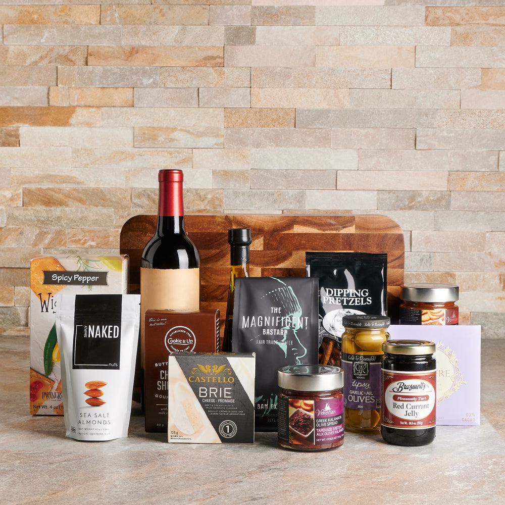 Brunch Appetizer &amp; Wine Gift Set, Gourmet Gift Baskets, Wine Gift Baskets, Canada Delivery