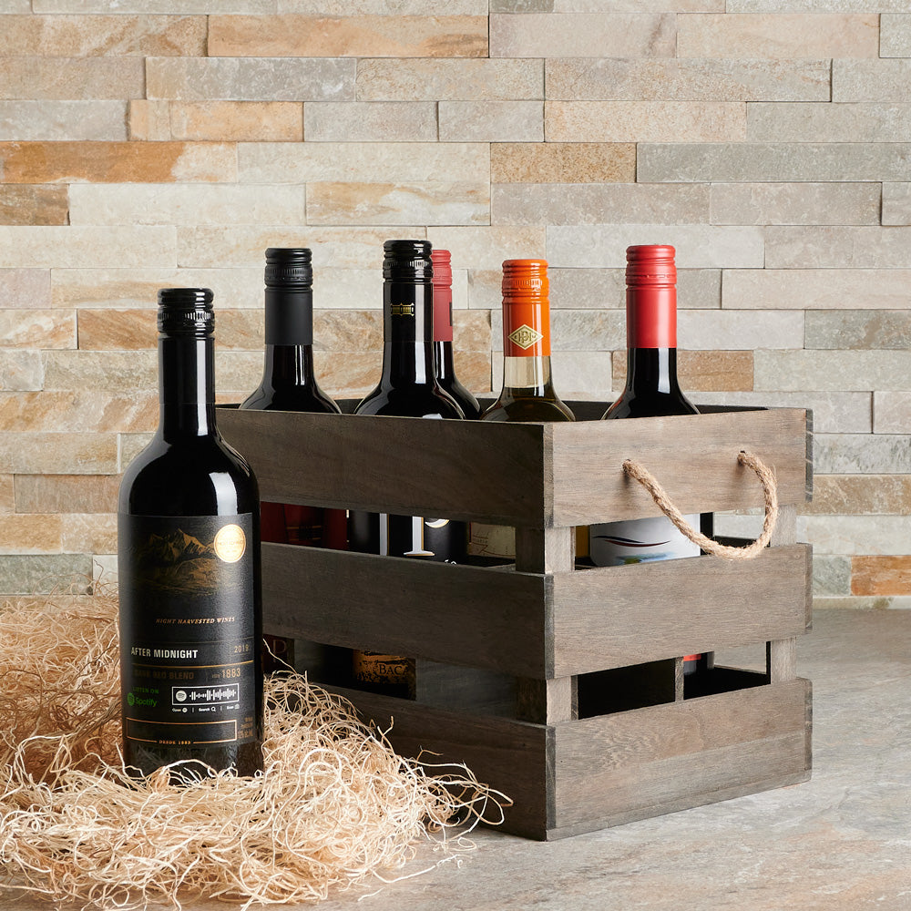 The Brindisi Six Wine Basket - With House Wines – Wine gift baskets – Canada delivery, wine, wines, wine gift baskets, wine gifts, wine baskets, gift, baskets, gift baskets