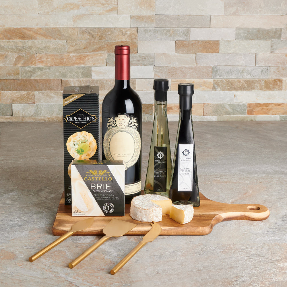 Rustic Appetizer Serving Tray, wine gift, wine, gourmet gift, gourmet, cheeseboard gift, cheeseboard, cheese gift, cheese