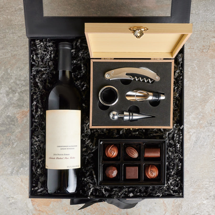 For the Love of Wine Gift Set, wine gift, wine, chocolate gift, chocolate