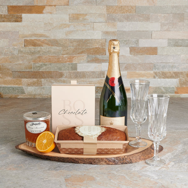 Spread the Gourmet Love Gift Basket, gourmet gift, gourmet, champagne gift, champagne, sparkling wine gift, sparkling wine, fruit gift, fruit