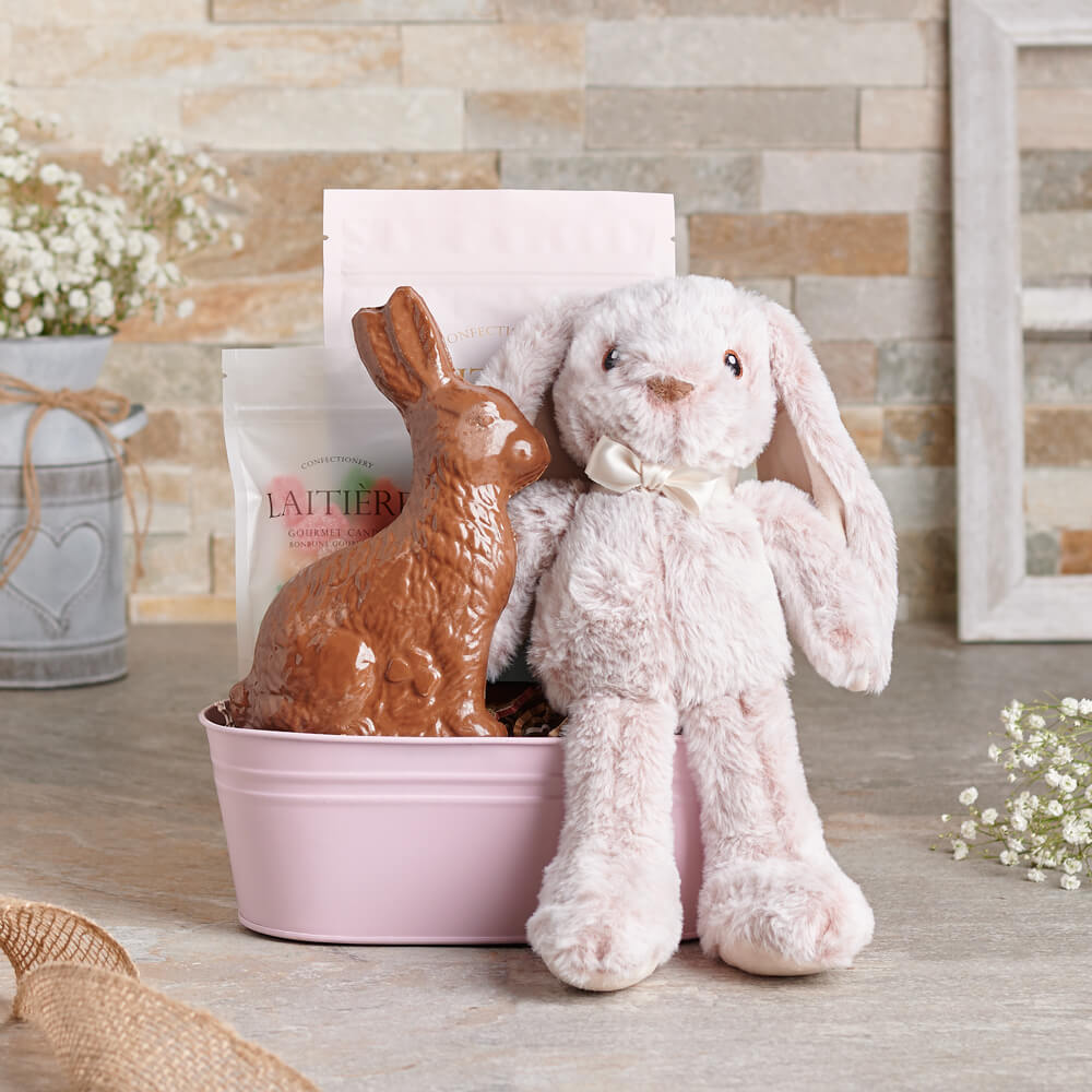 Baby Bunny Easter Sweets Gift Basket, easter gift, easter, bunny toy gift, bunny toy, candy gift, candy, gourmet gift, gourmet