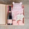Baby Girl Arrival Crate, baby gift basket, baby gift, baby, baby girl gift, baby girl, champagne gift, champagne, sparkling wine gift, sparkling wine, baby shower