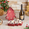 Christmas Champagne & Chocolate Gift Basket, christmas gift, christmas, holiday gift, holiday, champagne gift, champagne, sparkling wine gift, sparkling wine, chocolate gift, chocolate