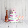 BABY GIRL DIAPER CAKE GIFT SET WITH CHAMPAGNE, baby girl gift hamper, newborns, new parents