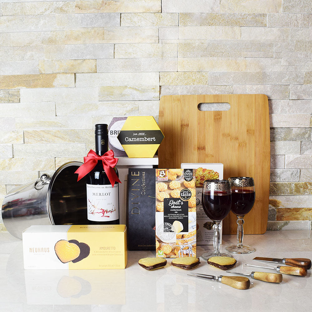 Marvelous Wine & Cheese Gift Basket, wine gift baskets, Christmas gift baskets