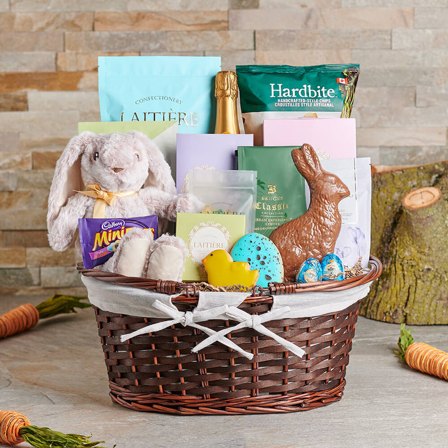 Easter Feast with Champagne, champagne gift, champagne, sparkling wine gift, sparkling wine, gourmet gift, gourmet, chocolate gift, chocolate, easter gift, easter