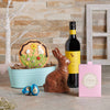Easter Wine & Chocolate Gift Basket, easter gift, easter, wine gift, wine, chocolate gift, chocolate, gourmet gift, gourmet