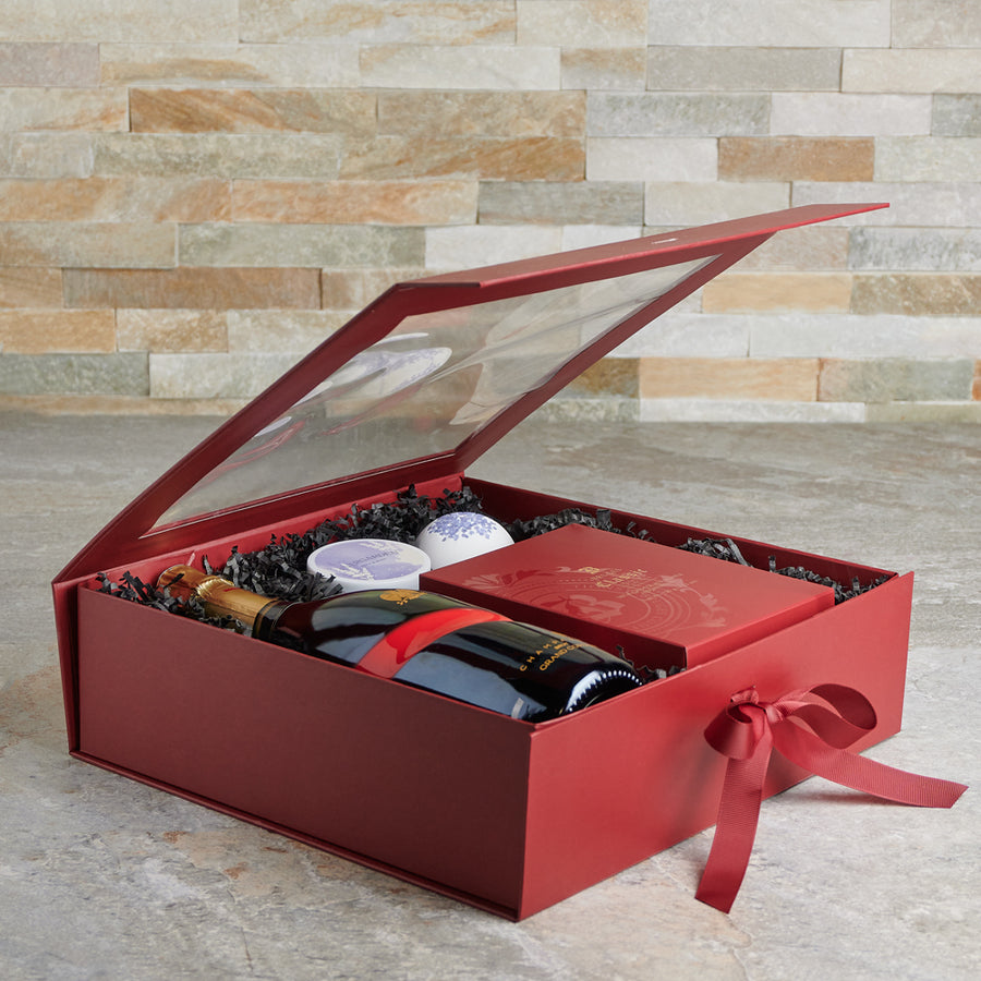 Sweet Extravagance Champagne Gift Box, Valentine's Day gifts, sparkling wine gifts, chocolate gifts