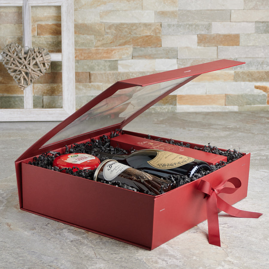 Valentine’s Day Celebration Gift Basket, Valentine's Day gifts, sparkling wine gifts
