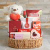 The Romantic Gift Basket, Valentine's Day gifts, plush gifts, wine gifts, chocolates