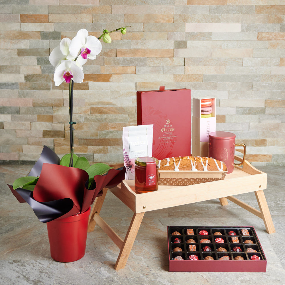 Sweet Tea & Honey Gift Basket, Valentine's Day gifts, orchids