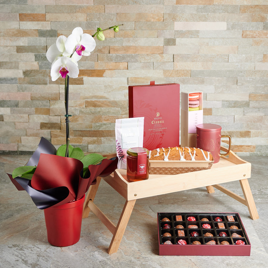 Sweet Tea & Honey Gift Basket, Valentine's Day gifts, orchids