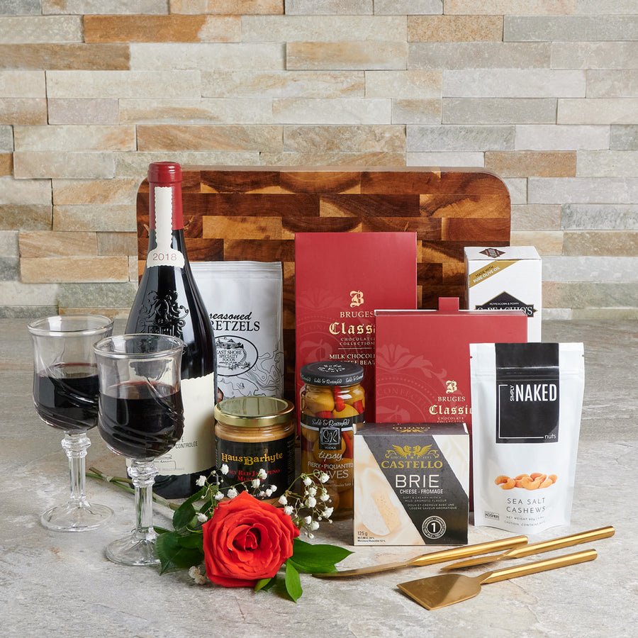 Wine, Chocolate and a Feast Gift Set, Valentine's Day gifts, wine gifts