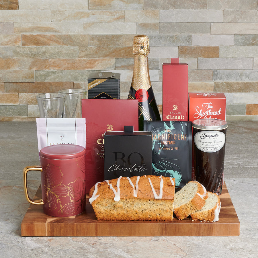 Coffee & Tea Celebration Gift Set, Valentine's Day gifts, sparkling wine gifts