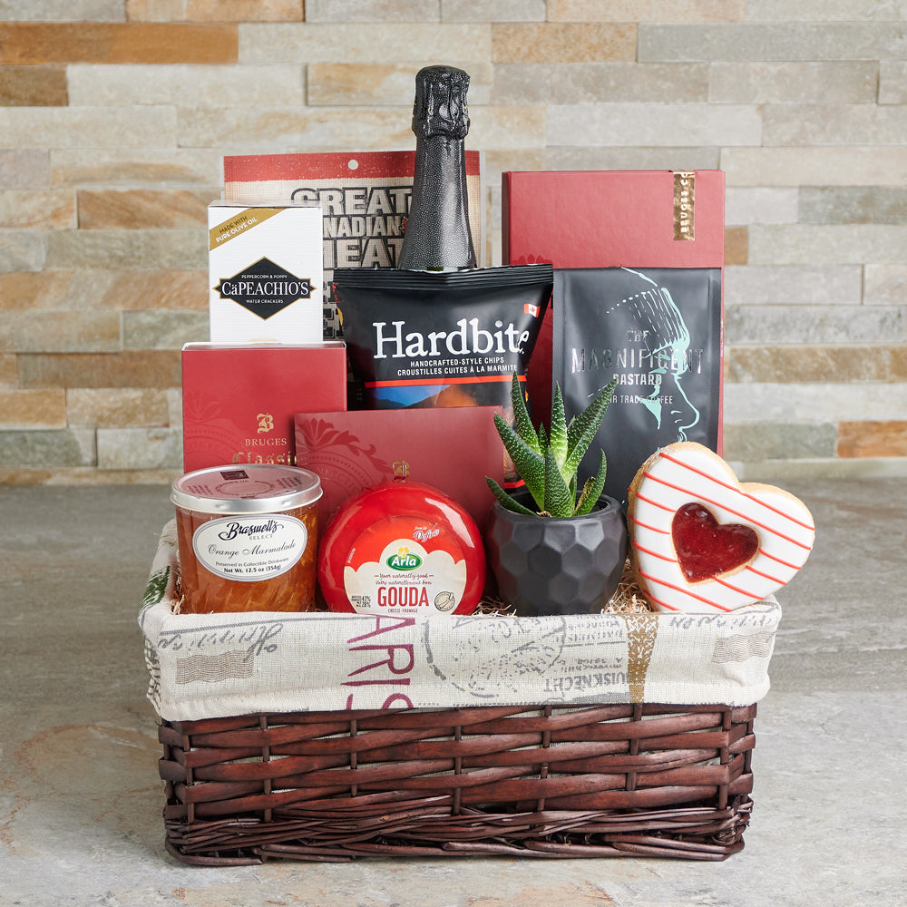 The Tasteful Champagne Soirée Gift Basket, sparkling wine gifts