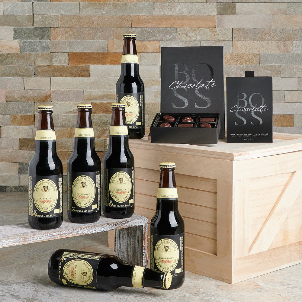 The Guinness Beer &amp; Decadent Dessert Crate, chocolate gifts, beer gifts
