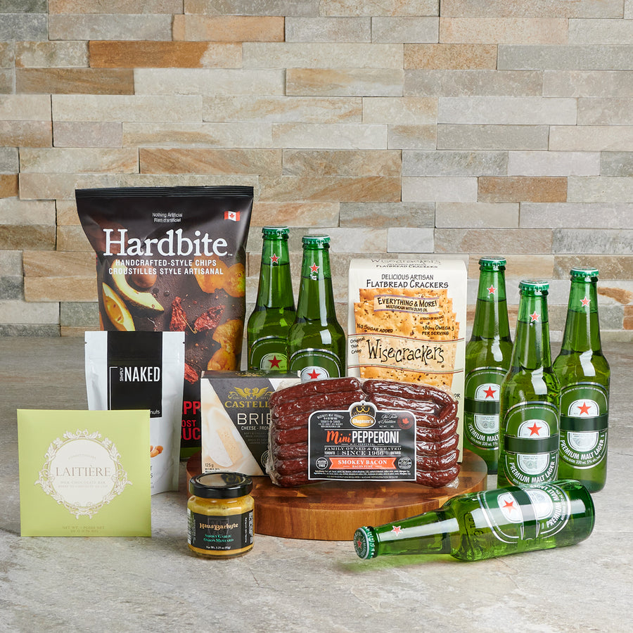 Appetizer & Six Pack Gift Set, beer gift baskets, gourmet gifts, gifts