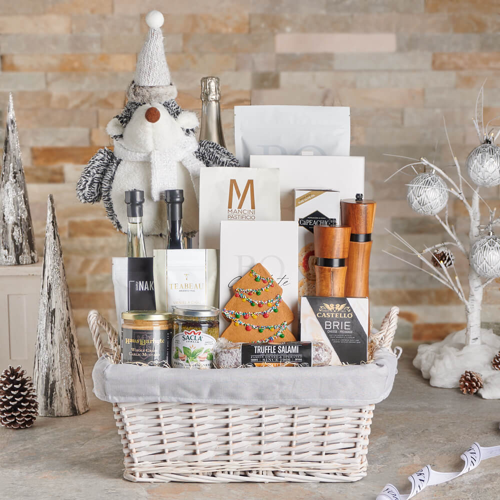 Gourmet Christmas Champagne Gift Basket, christmas gift, christmas, holiday gift, holiday, gourmet gift, gourmet, champagne gift, champagne, sparkling wine gift, sparkling wine