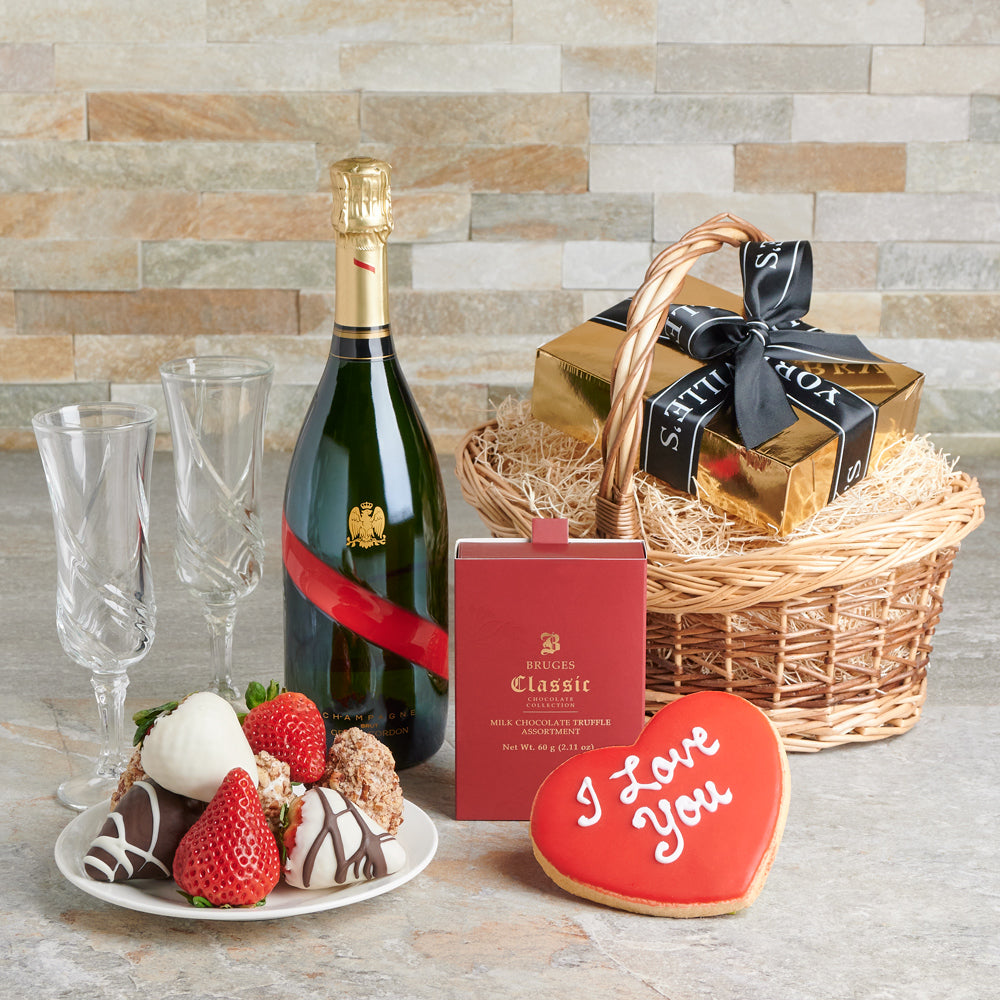 Champagne, Chocolate and Romance Basket
