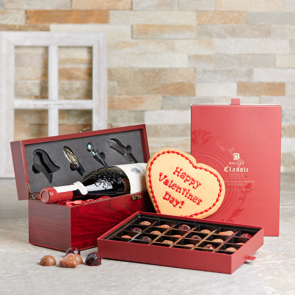 Wine &amp; Chocolate Valentine’s Day Gift Set, Valentine's Day gifts, Toronto Same Day Delivery, chocolate gifts