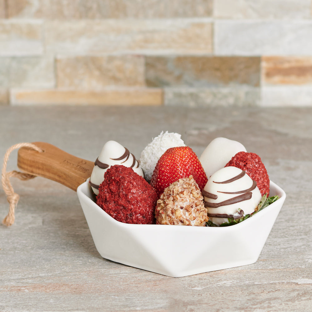 Chocolate Strawberry Dish, Valentine's Day gifts, chocolate covered strawberries