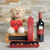 Be My Valentine Wine Gift Basket, Valentine's Day gifts, wine gifts, chocolate gifts, cookie gifts