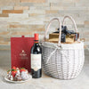 Parisian Romance Gift Basket, Valentine's Day gifts, wine gifts, chocolate covered strawberries