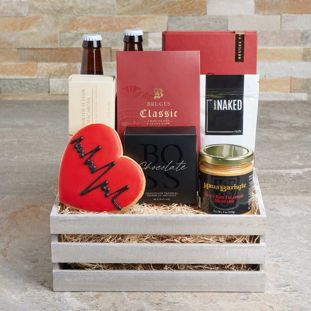 Love &amp; Beer Valentine’s Gift Set, Valentine's Day gifts, cookie gifts, root beer, chocolate gifts