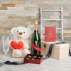 With Love and Care Gift Set, Valentine's Day gifts, sparkling wine gifts, plush gifts