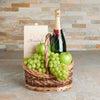 Rustic Fruit & Champagne Basket, champagne, champagne gift, fruit gift, fruit, chocolate, chocolate gift