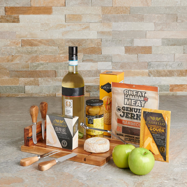 Layers of Flavor Wine & Savory Gift Board, Cheeseboard & Wine Gift Set, gourmet gift, gourmet, cheese gift, cheese, wine gift, wine, cheeseboard gift, cheeseboard