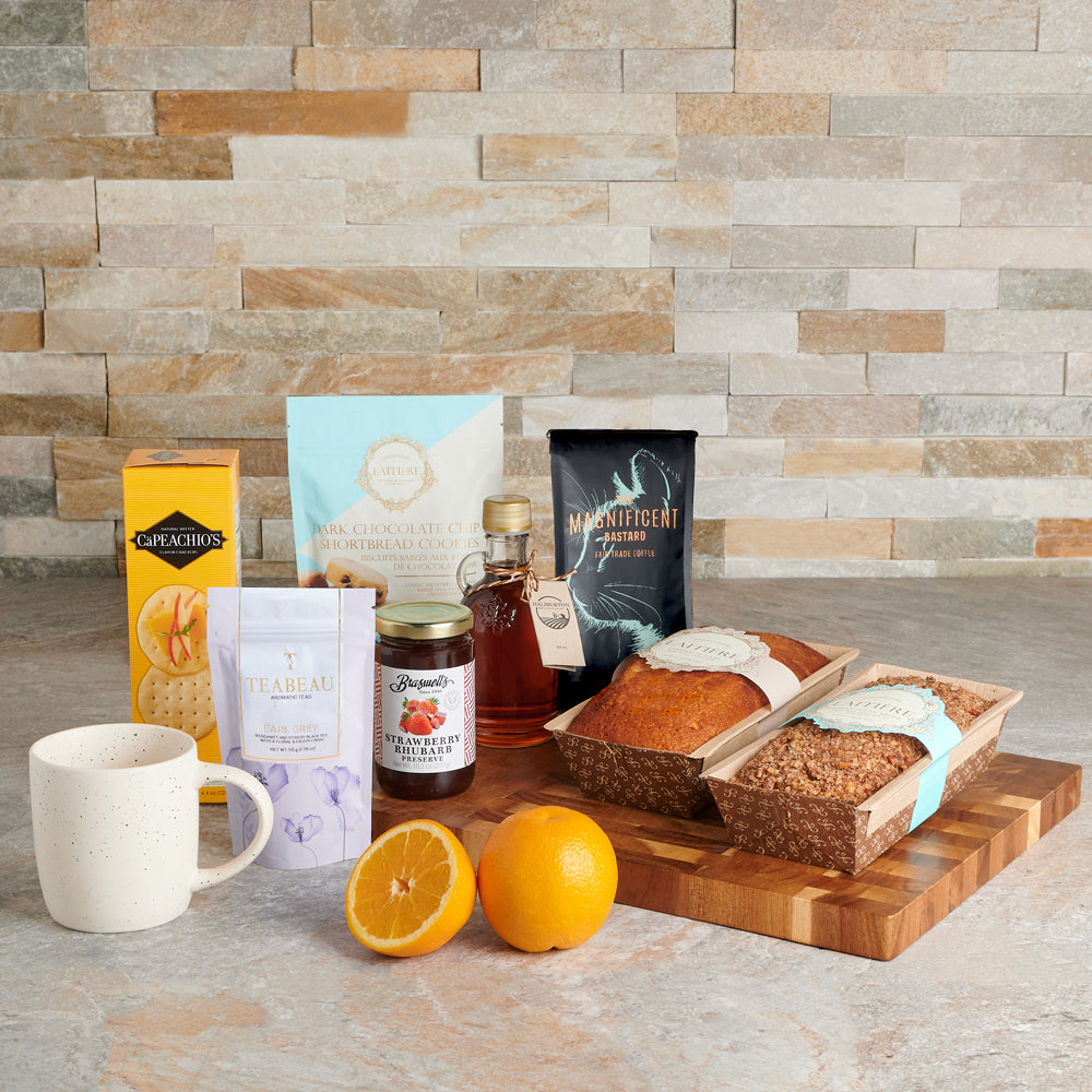 Gourmet Treats Gift Basket, gourmet gift, gourmet, coffee gift, coffee, tea gift, tea