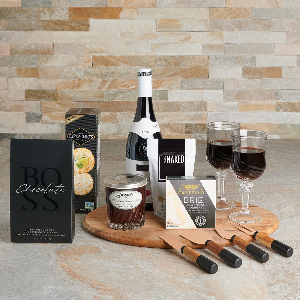 The Epicurean Wine &amp; Gourmet Pairing Board, gourmet gift, gourmet, wine gift, wine, cheeseboard gift, cheeseboard