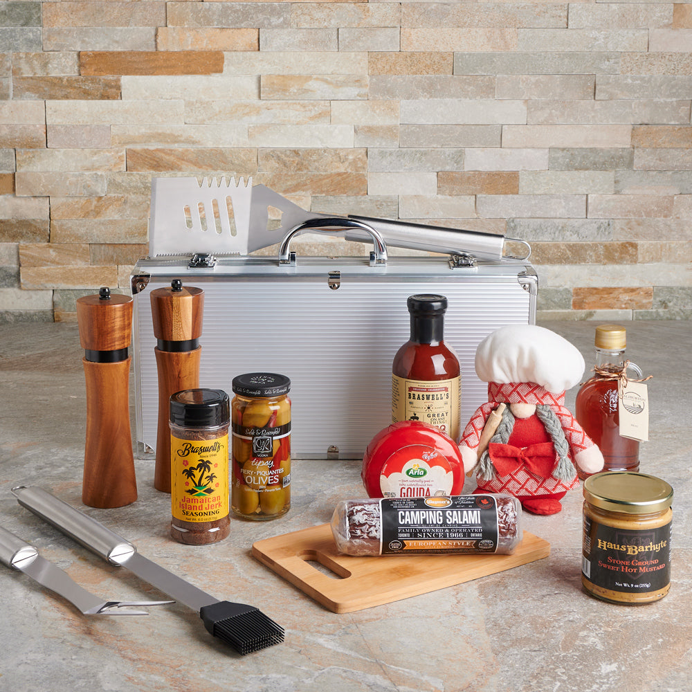 The Barbeque Party Gift Basket, gourmet gift, gourmet, grill gift, grill, grilling gift, grilling, bbq gift, bbq, barbecue gift, barbecue, summer bbq gift, summer bbq