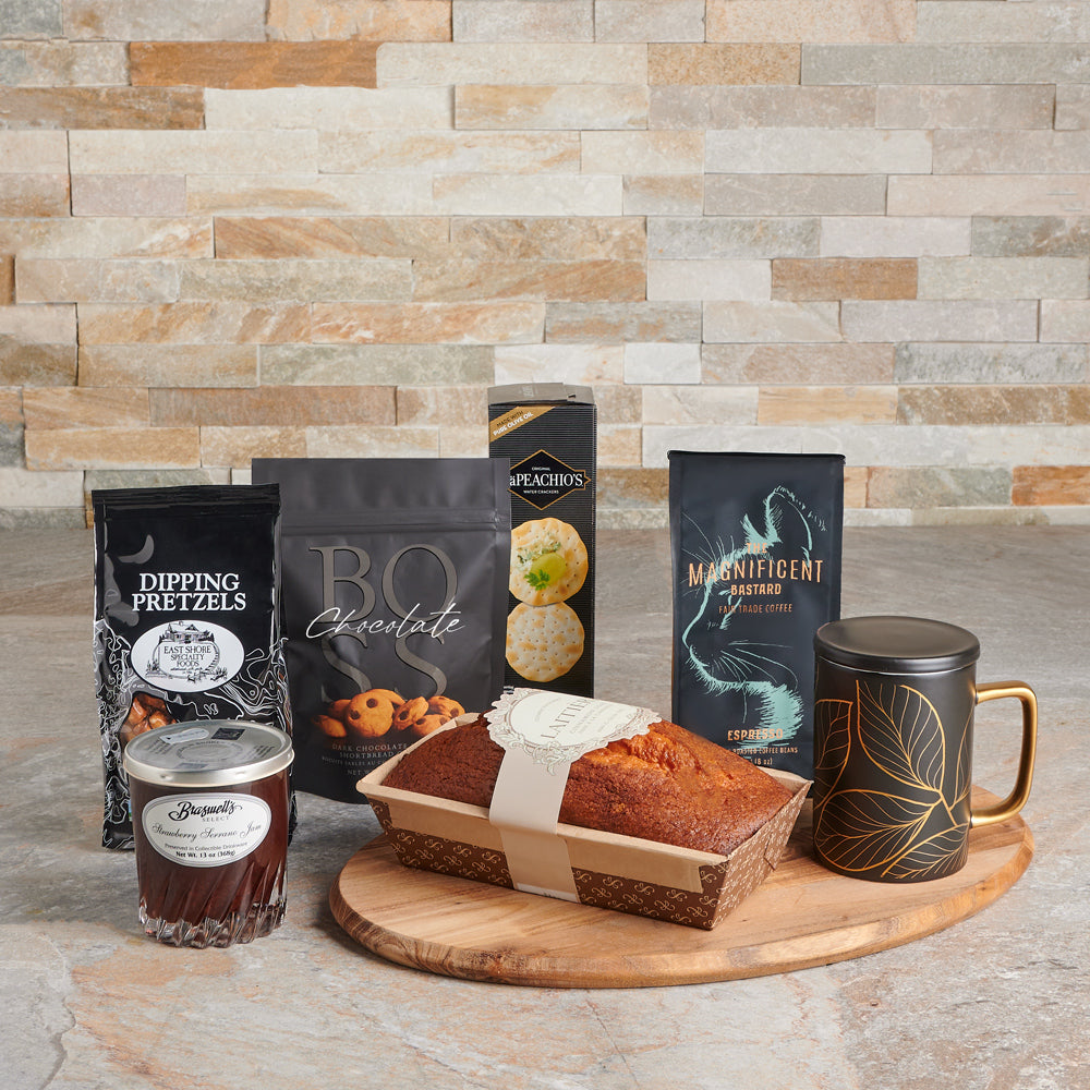 Morning Glow Coffee & Gourmet Gift Set, gourmet gift, gourmet, coffee gift, coffee, baked goods gift, baked goods