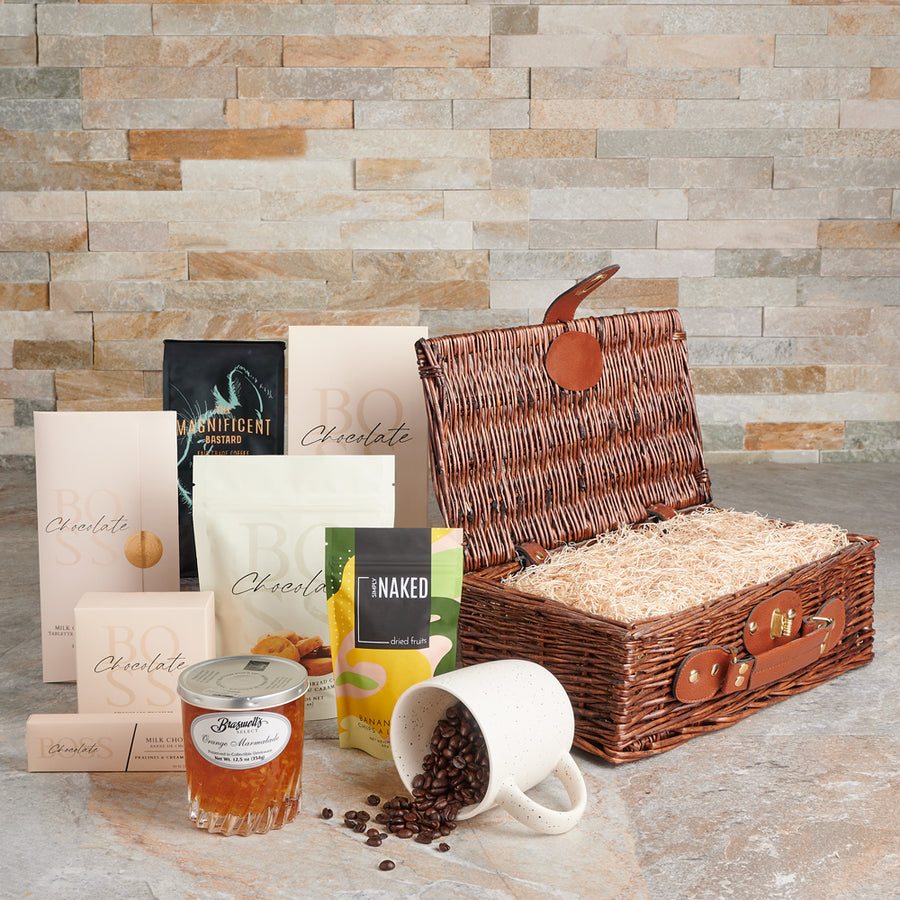 It's Time for a Coffee Break Gift Basket, coffee gift, coffee, gourmet gift, gourmet, chocolate gift, chocolate