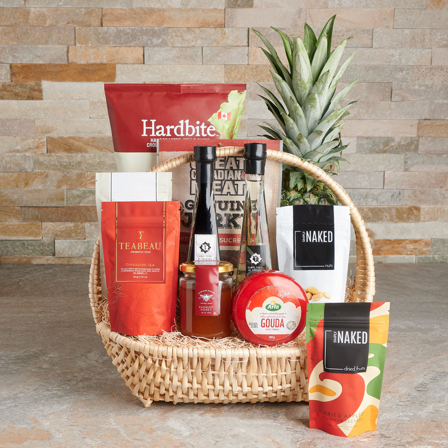 Gourmet Tea Time & Fruit Basket, gourmet gift, gourmet, fruit basket, fruit, tea gift, tea