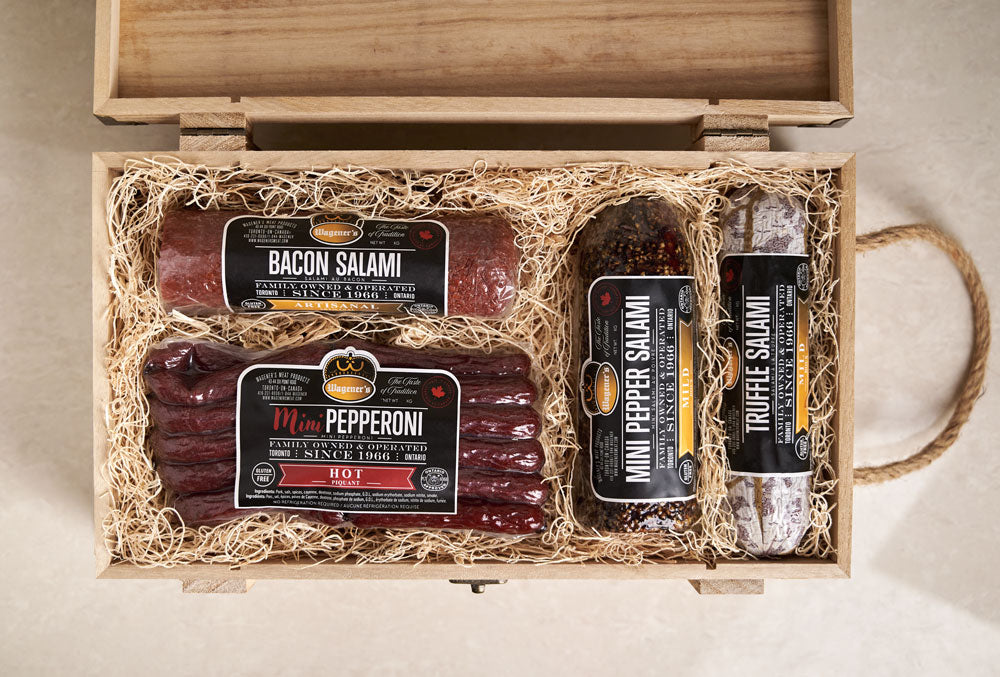 The Rustic Charcuterie Tasting Gift Crate, gift baskets, gifts, salami