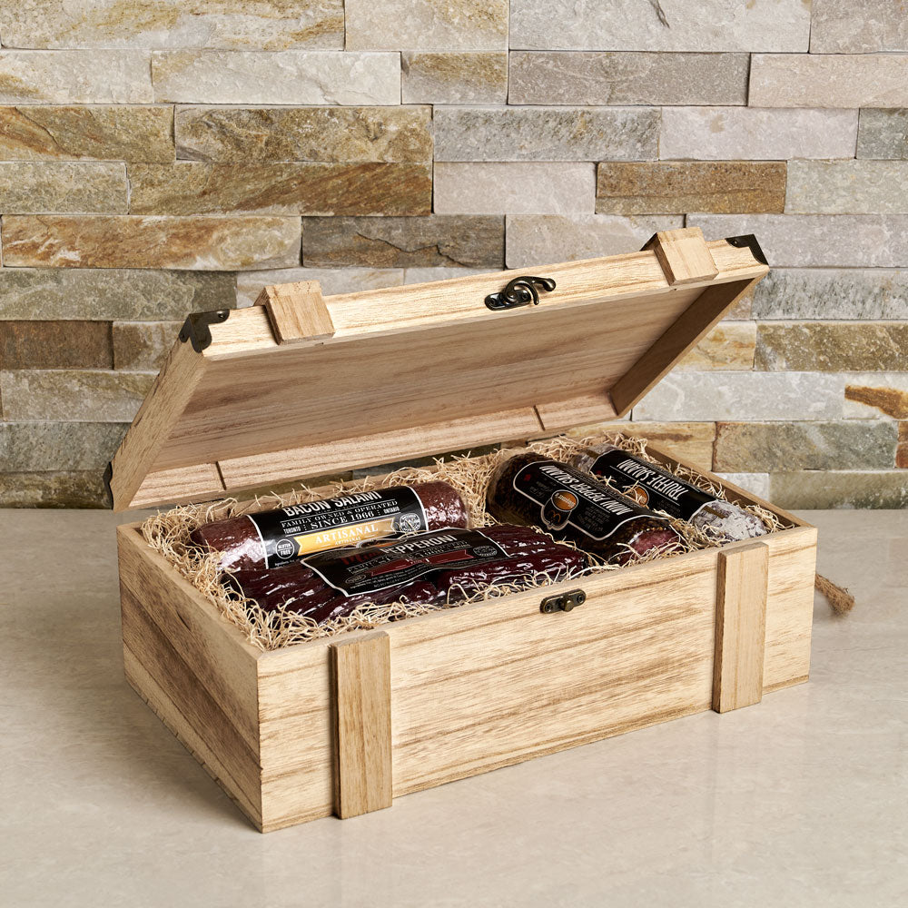 The Rustic Charcuterie Tasting Gift Crate, gift baskets, gifts, salami