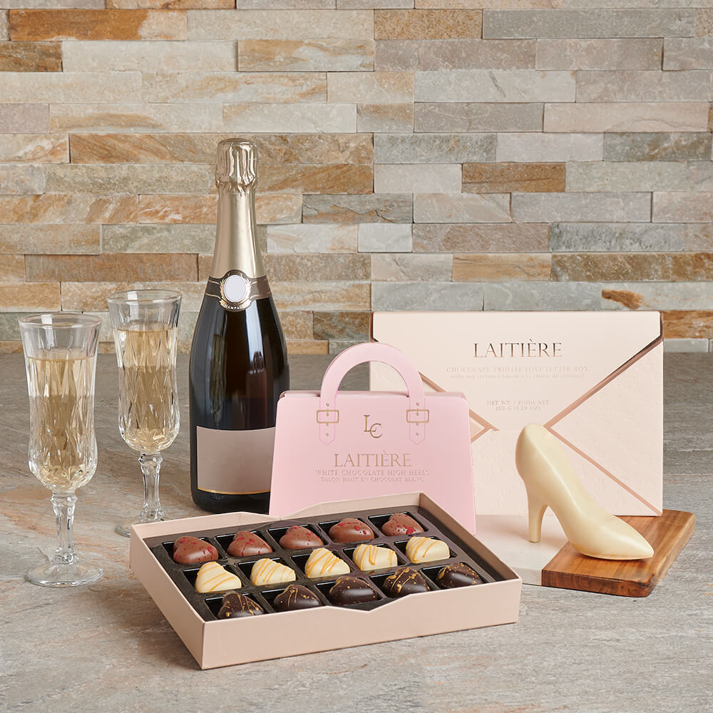 Love Letter &amp; Bubbly Gift Set, champagne gift, champagne, sparkling wine gift, sparkling wine, gourmet gift, gourmet, chocolate gift, chocolate