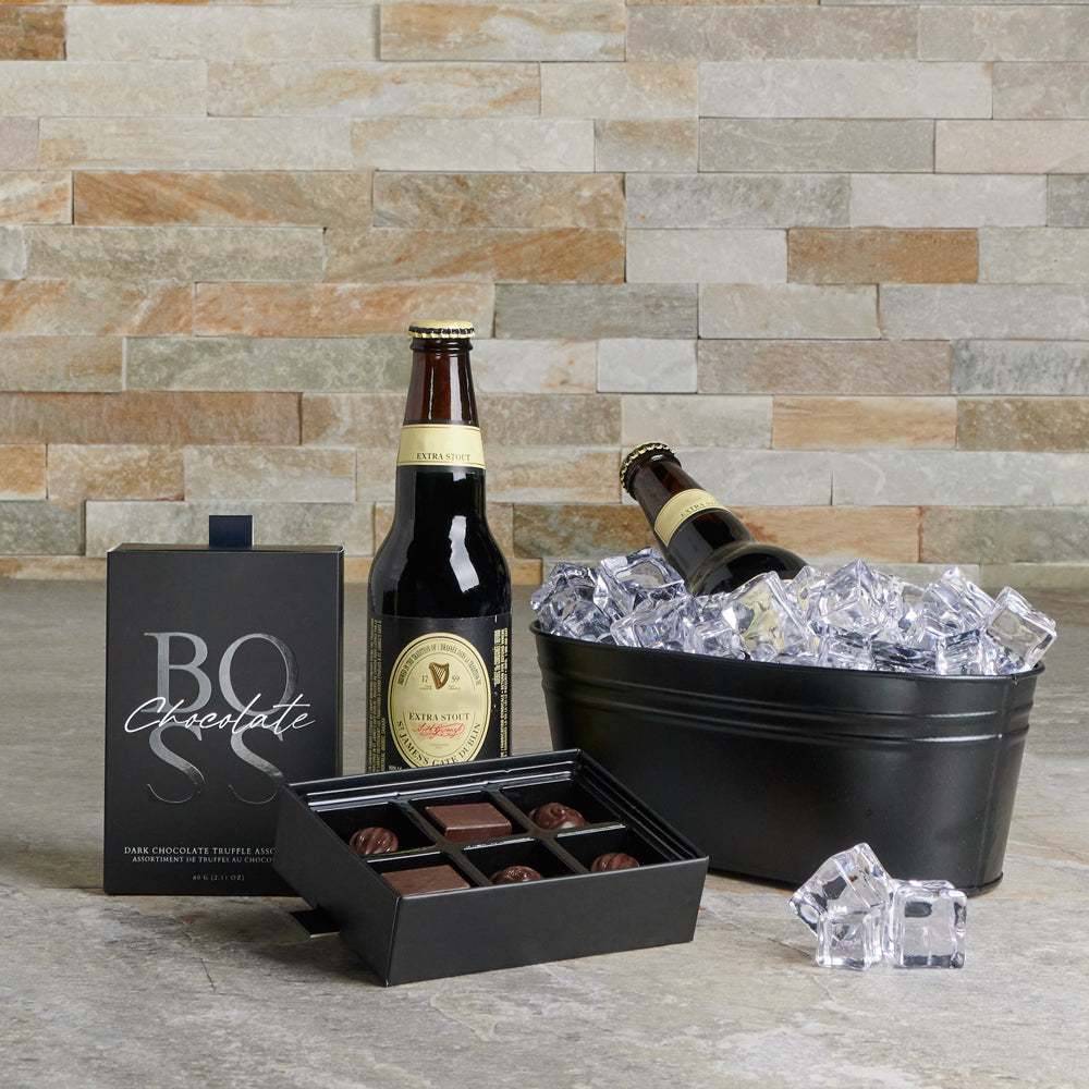 The Beer and Gourmet Chocolate Gift Set, beer gift baskets, chocolate, gourmet gifts, gifts