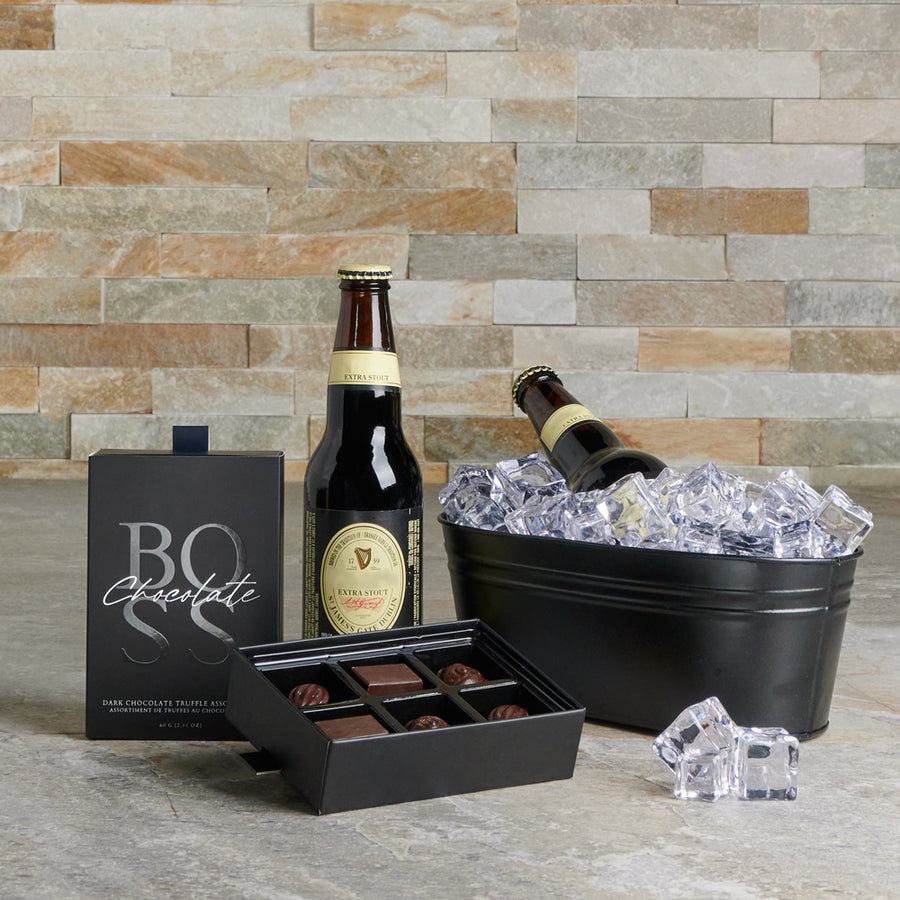 The Beer and Gourmet Chocolate Gift Set, beer gift baskets, chocolate, gourmet gifts, gifts