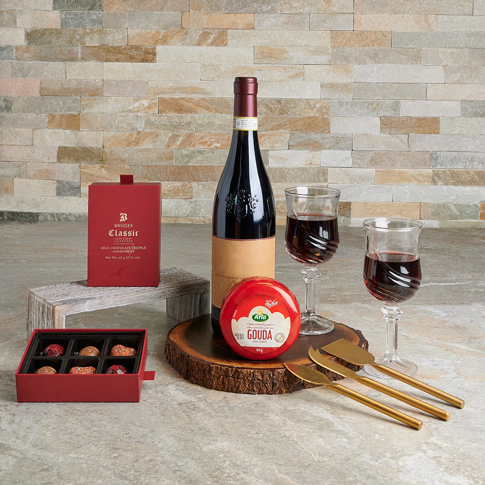 Romance Trio Gift Set, wine gift, wine, chocolate gift, chocolate, romantic gift