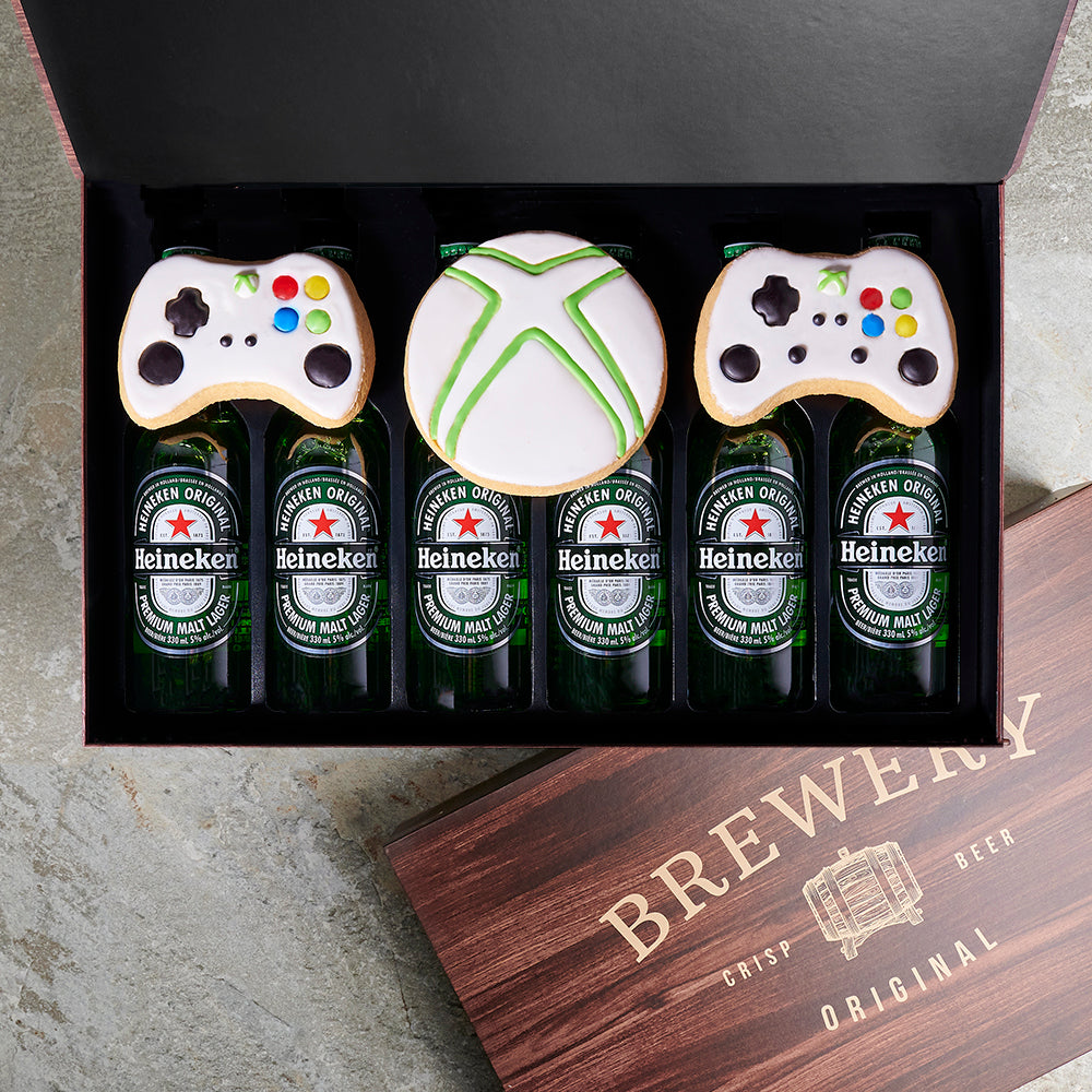 Beer &amp; Gaming Cookie Box, beer gift, video game gift, video games, video gaming, sports, beer, cookie gift